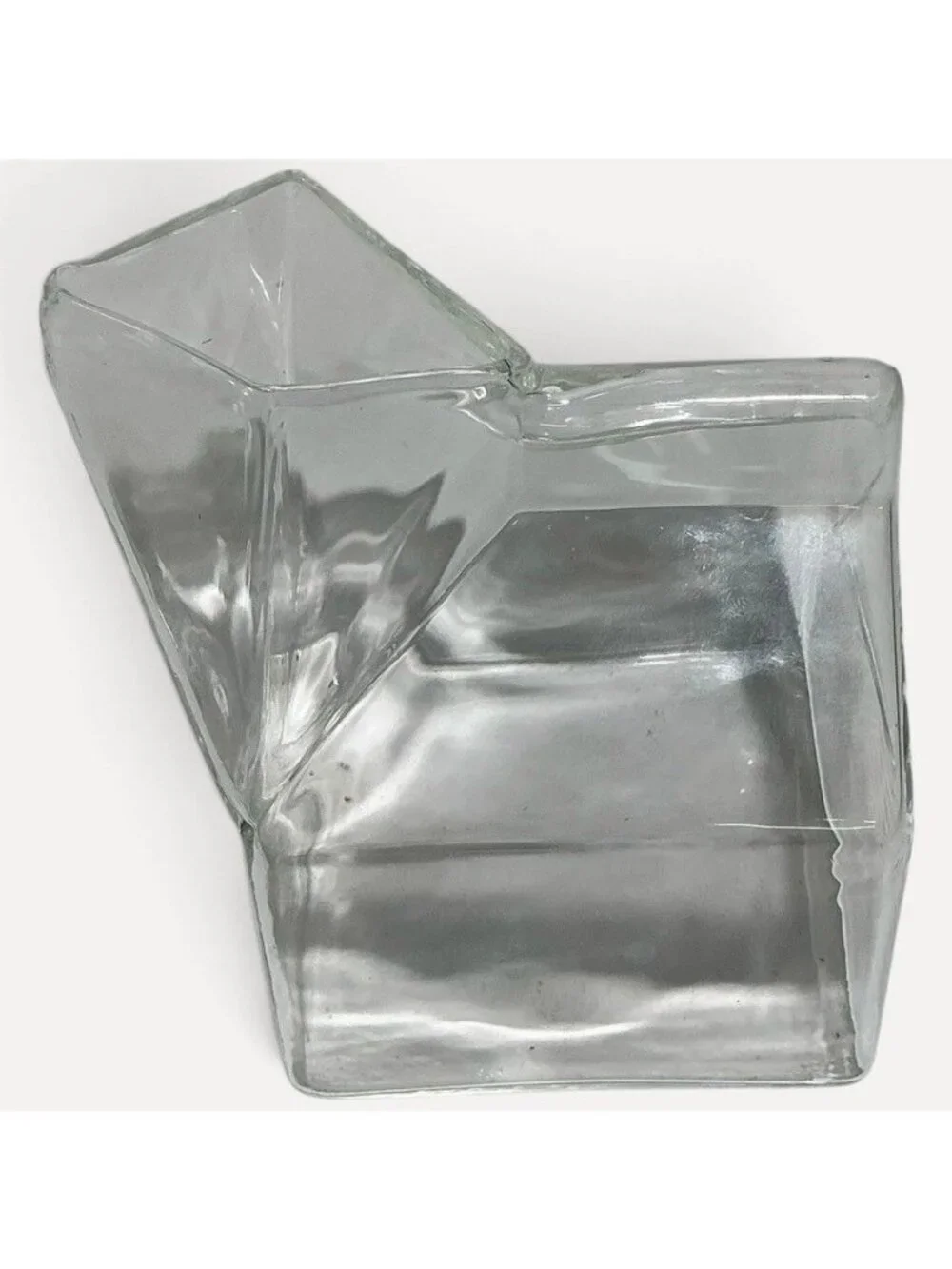 Vintage Milk Carton Shaped Glass Creamer